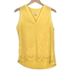 A New Day Scalloped Embroidered Eyelet V-Neck Top